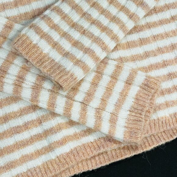 ~ Madewell XXS Sweater Colette Blush Stripe Long Sleeve Crew Merino Wool Blend - Picture 5 of 11